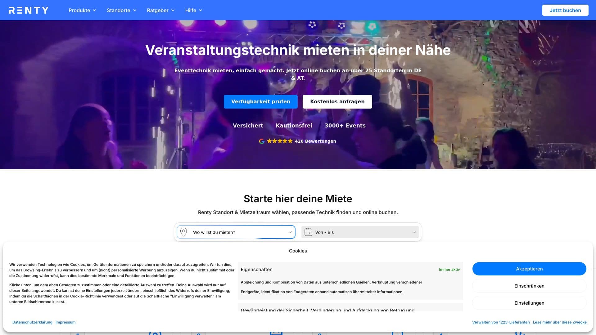 Renty – Veranstaltungstechnik mieten