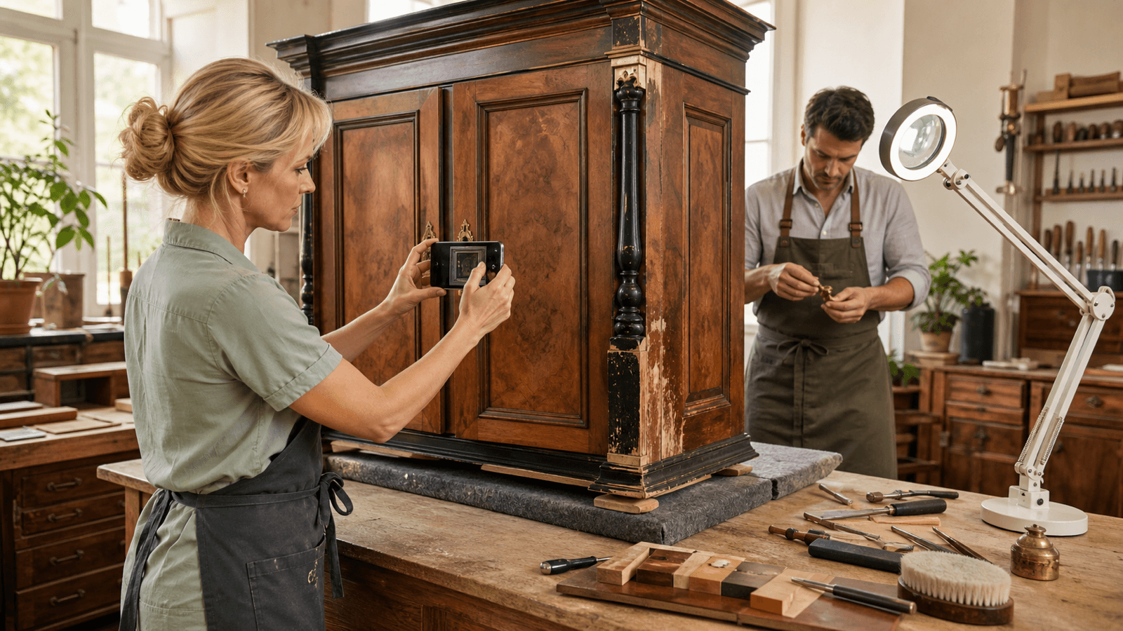 Restaurator-Website: Möbel, Schäden und Anfragen klar dokumentieren