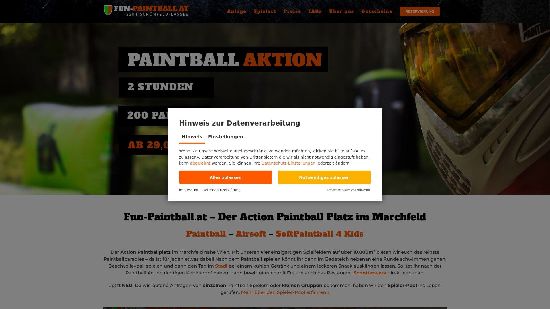 Fun-Paintball.at – Action Paintballplatz im Marchfeld nahe Wien