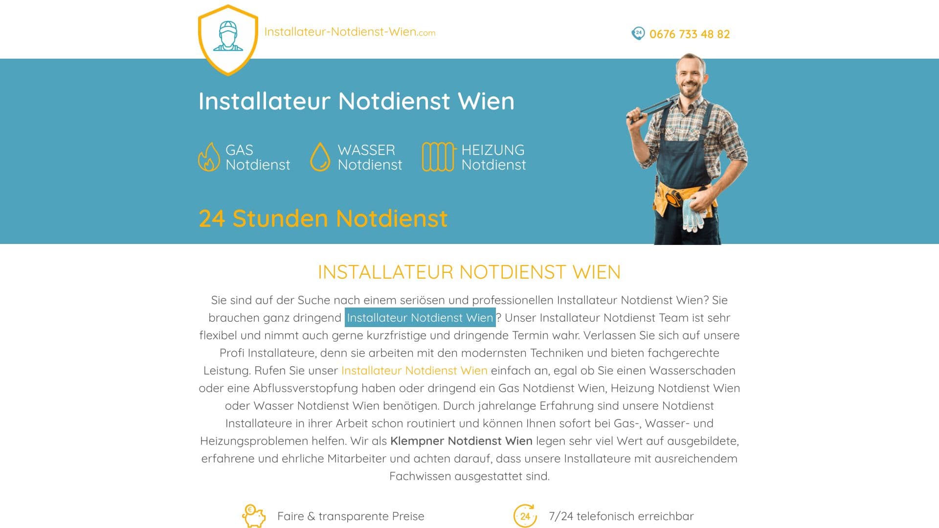 Installateur Notdienst Wien