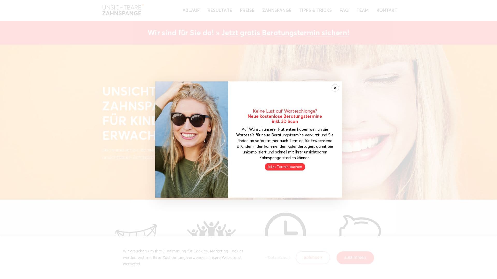 Strahlend schön lächeln mit unsichtbarer Zahnspange